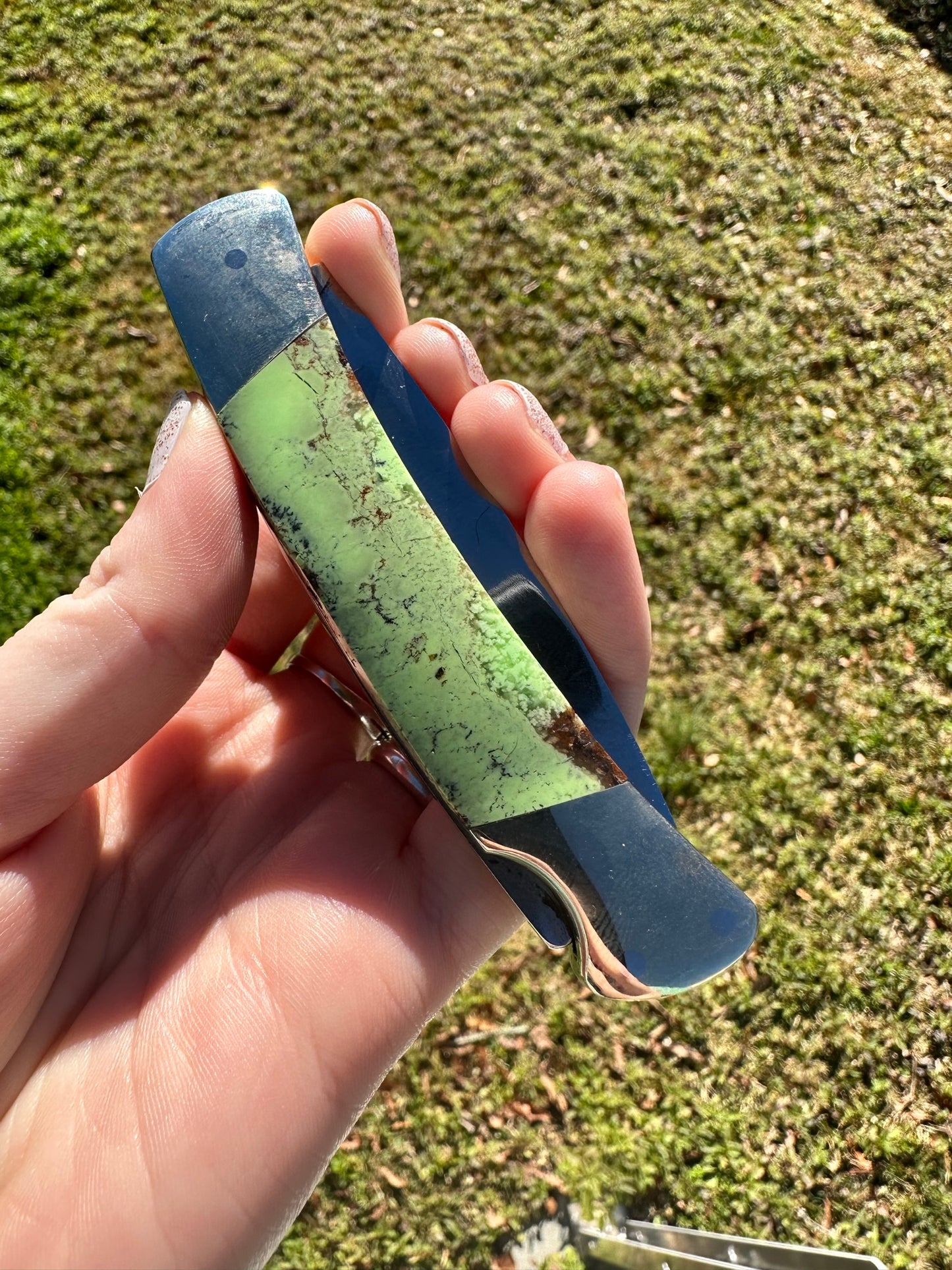 Chrysoprase Gemstone Handled Buck 501 Knife