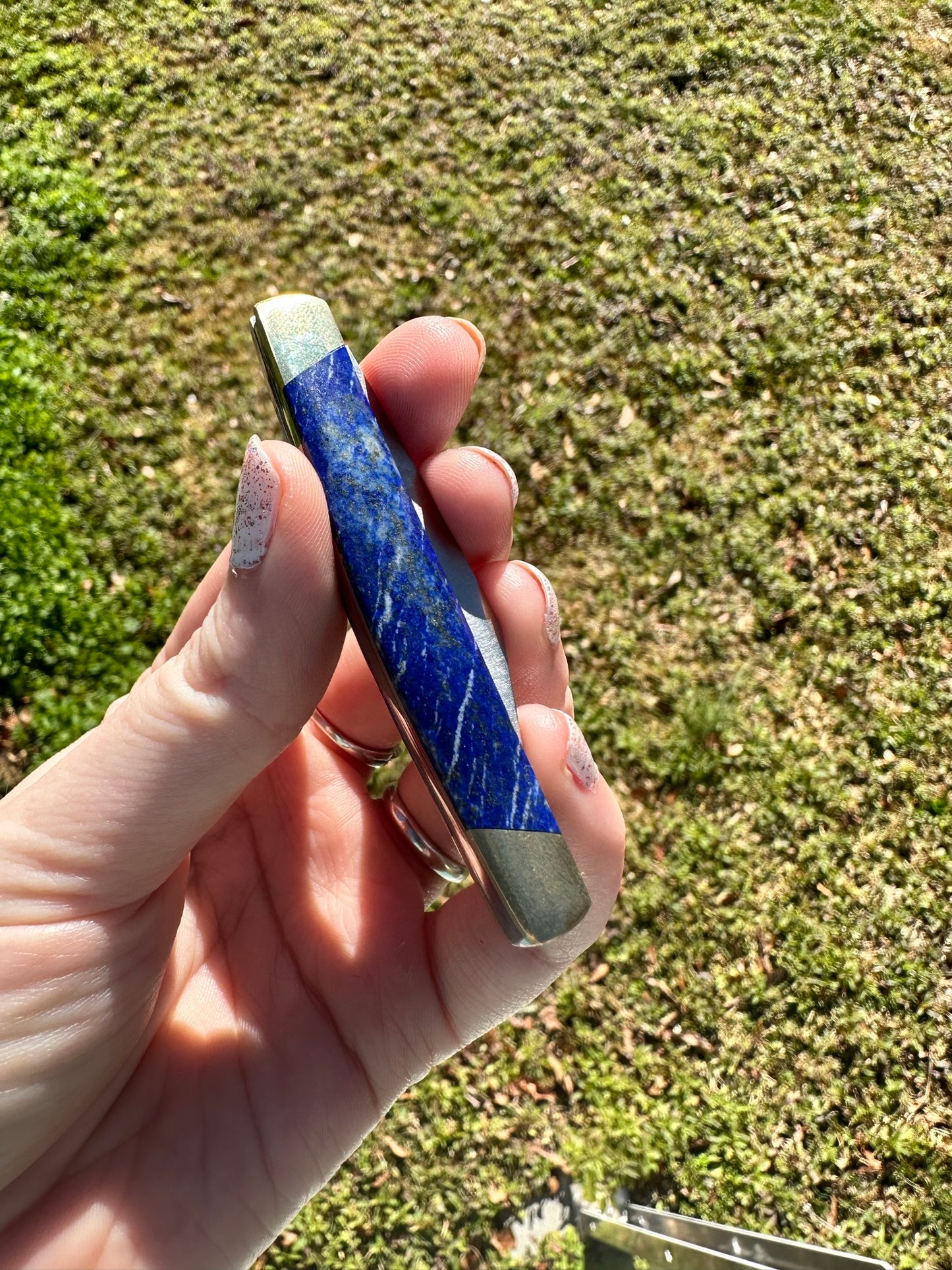 Lapis Lazuli Gemstone Handled Buck 379 Knife