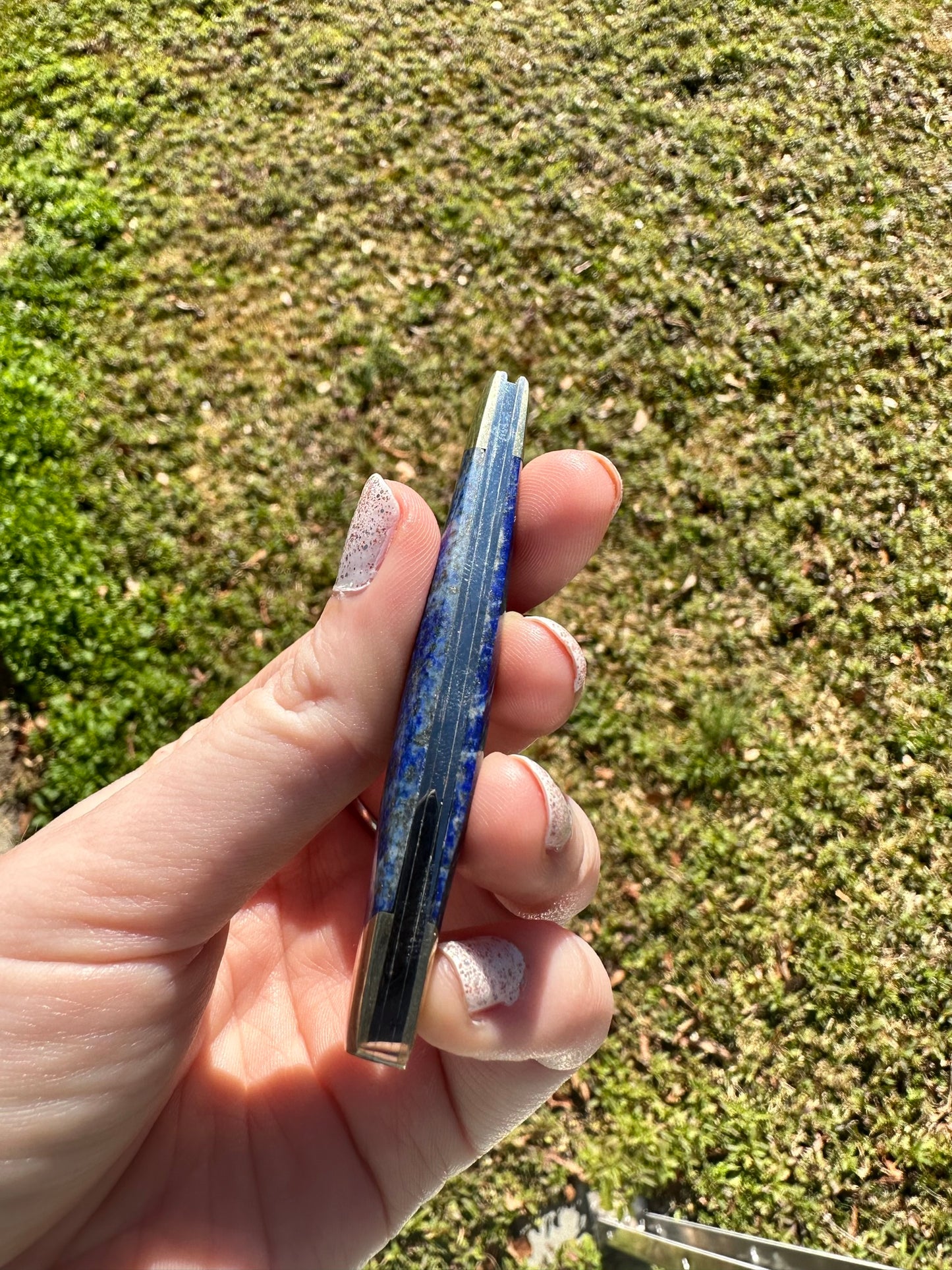 Lapis Lazuli Gemstone Handled Buck 379 Knife