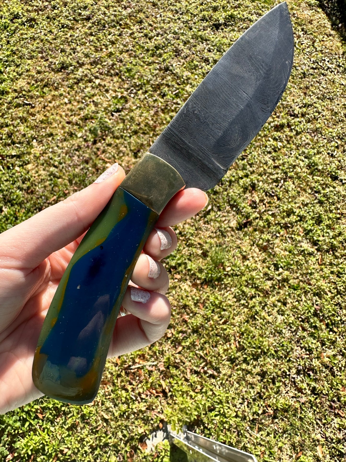 Surfite Gemstone Handled Damascus Knife